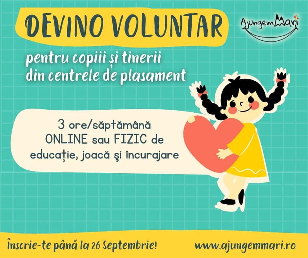 Devino voluntar pentru copiii din centrele de plasament. Povestea unei voluntare care a redescoperit sensul vieții
