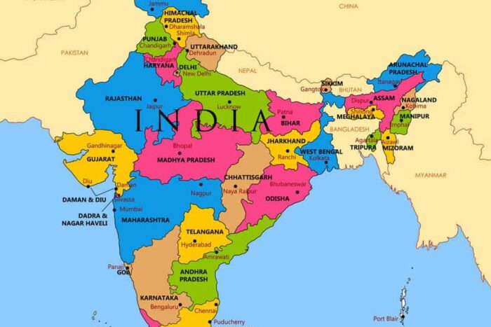 detailed map of india asia with all states and vector 19235598 1