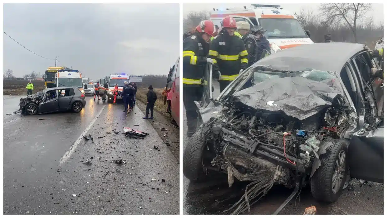 Doi morți și trei răniți în urma unui accident grav între un autocar și un autoturism