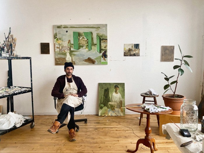 Un autoportret al artistului în atelierul său