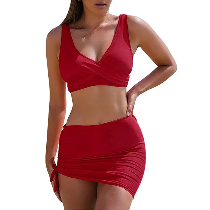 acoperire completă-costume de baie-bikini-fustă