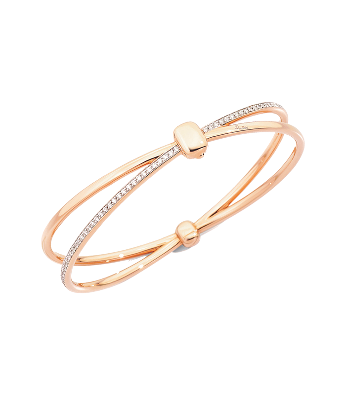 Bratara Pomellato Together din aur roz cu diamante albe