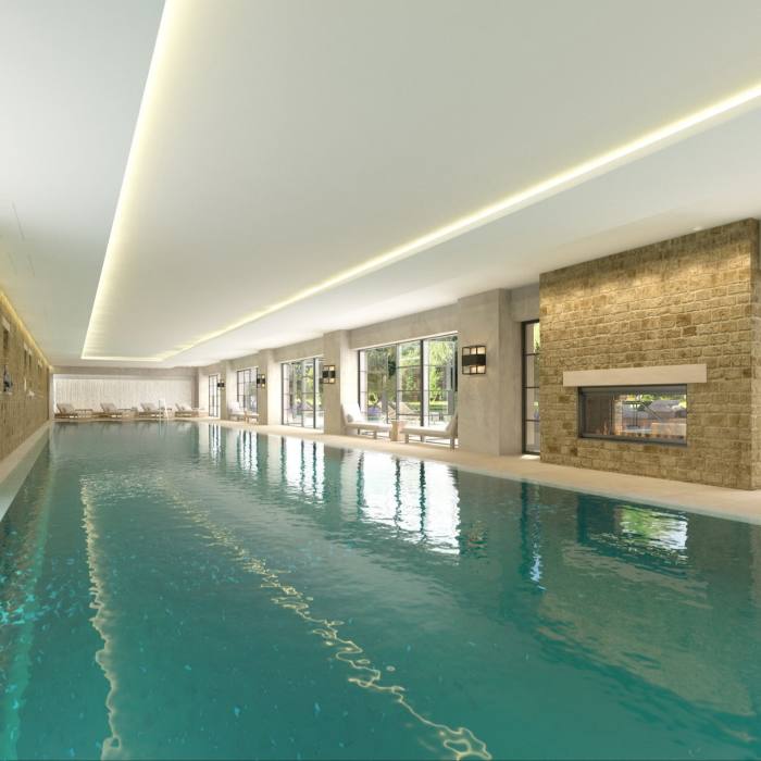 Împachetați Pelotonul - Daylesford lansează un club de sănătate de lux O fotografie a unei noi piscine interioare