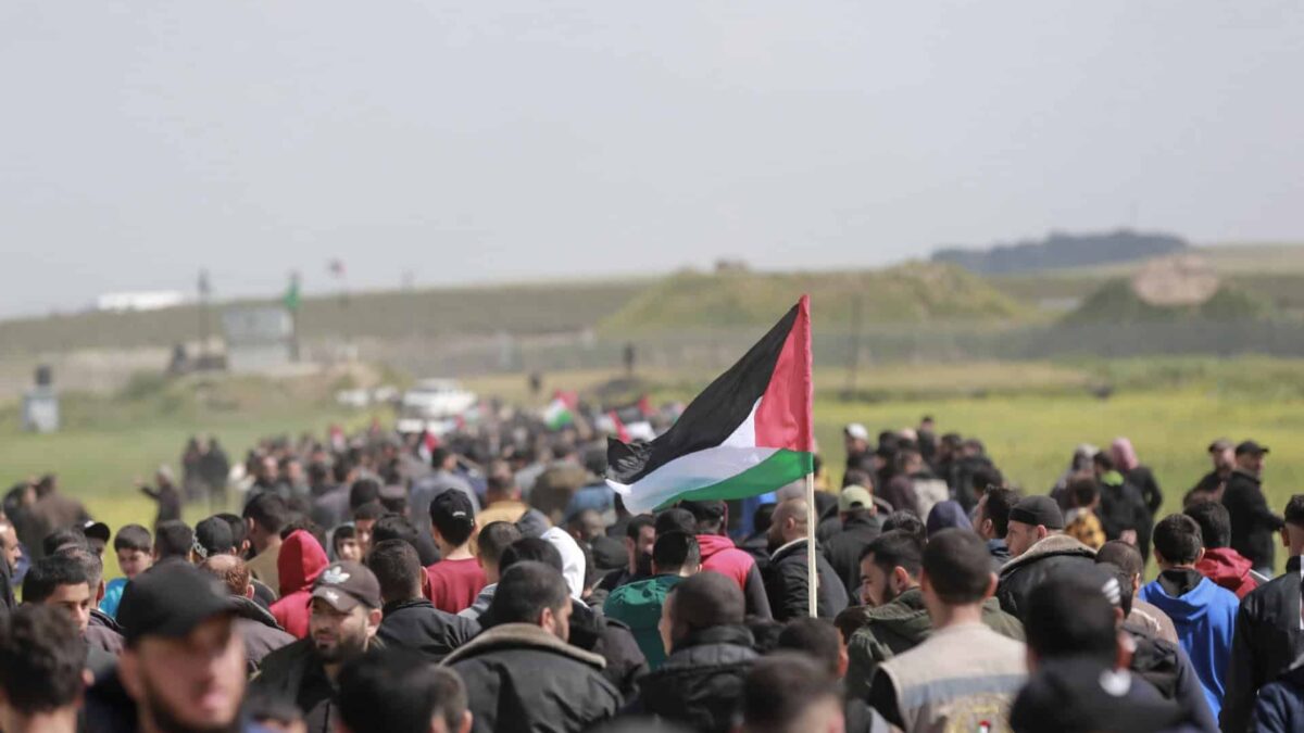 Palestinienii din Gaza condamnă ocupația israeliană de Ziua Pământului IMG 6846