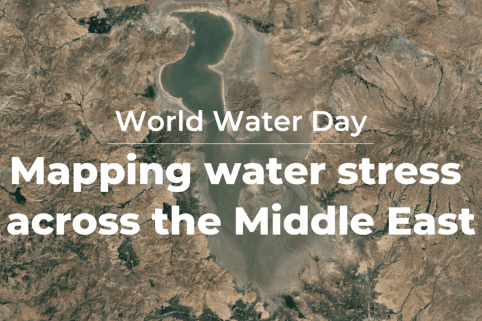 INTERACTIVE World Water Day water stress status in the Middle East poster