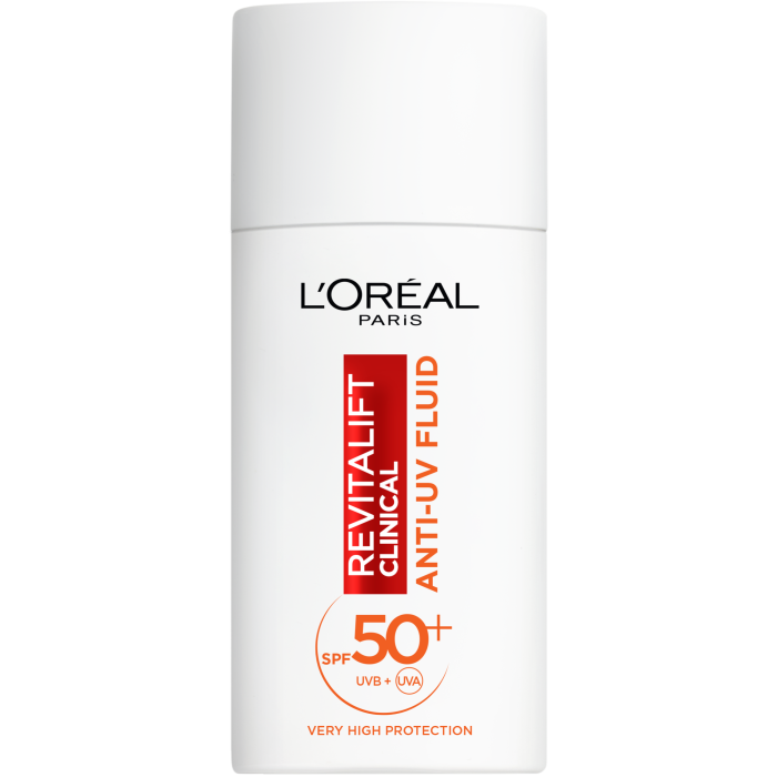 Fluid invizibil L'Oréal Revitalift Clinical SPF50+, 19,99 GBP pentru 50 ml