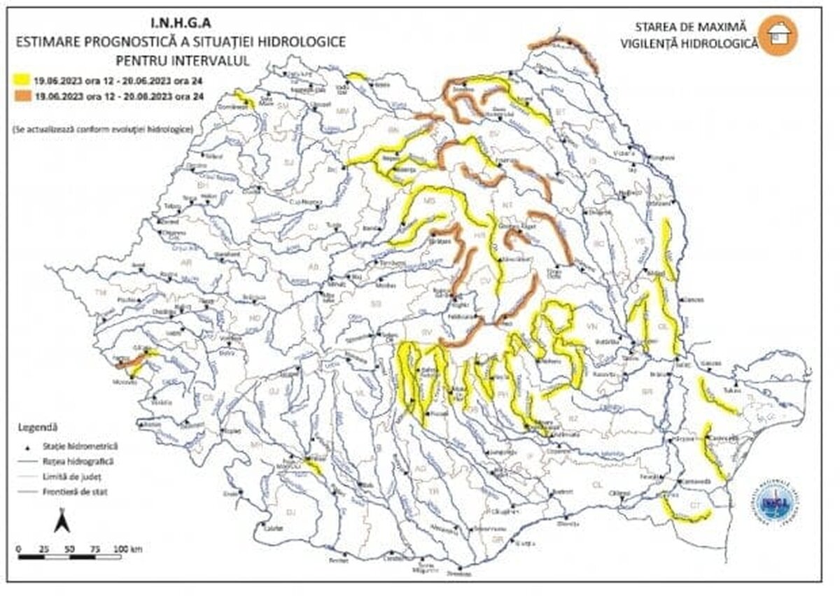 Cât va dura Codul portocaliu şi galben de inundaţii în mai multe zone ale țării