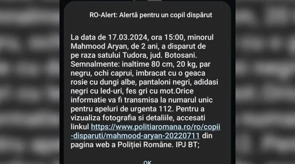1710746326 797 Peste 100 de persoane il cauta pe Aryan baietelul de