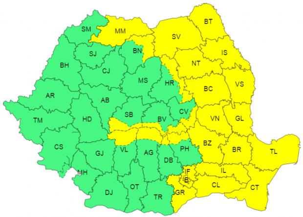ANM a emis cod portocaliu și galben pentru toate județele țării 1727640520 104 Cod rosu de ploi si furtuna in Galati La munte