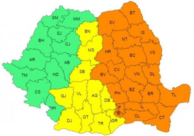 ANM a emis cod portocaliu și galben pentru toate județele țării 1727640520 451 Cod rosu de ploi si furtuna in Galati La munte