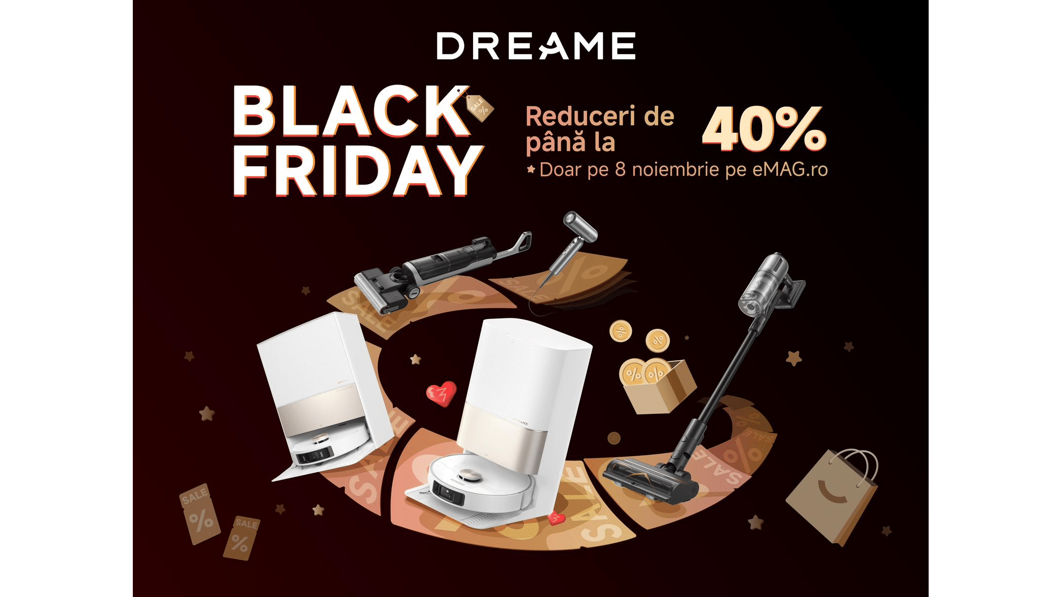 Black Friday 2024: Reduceri de până la 40% la produsele Dreame din oferta eMAG, pe 8 noiembrie