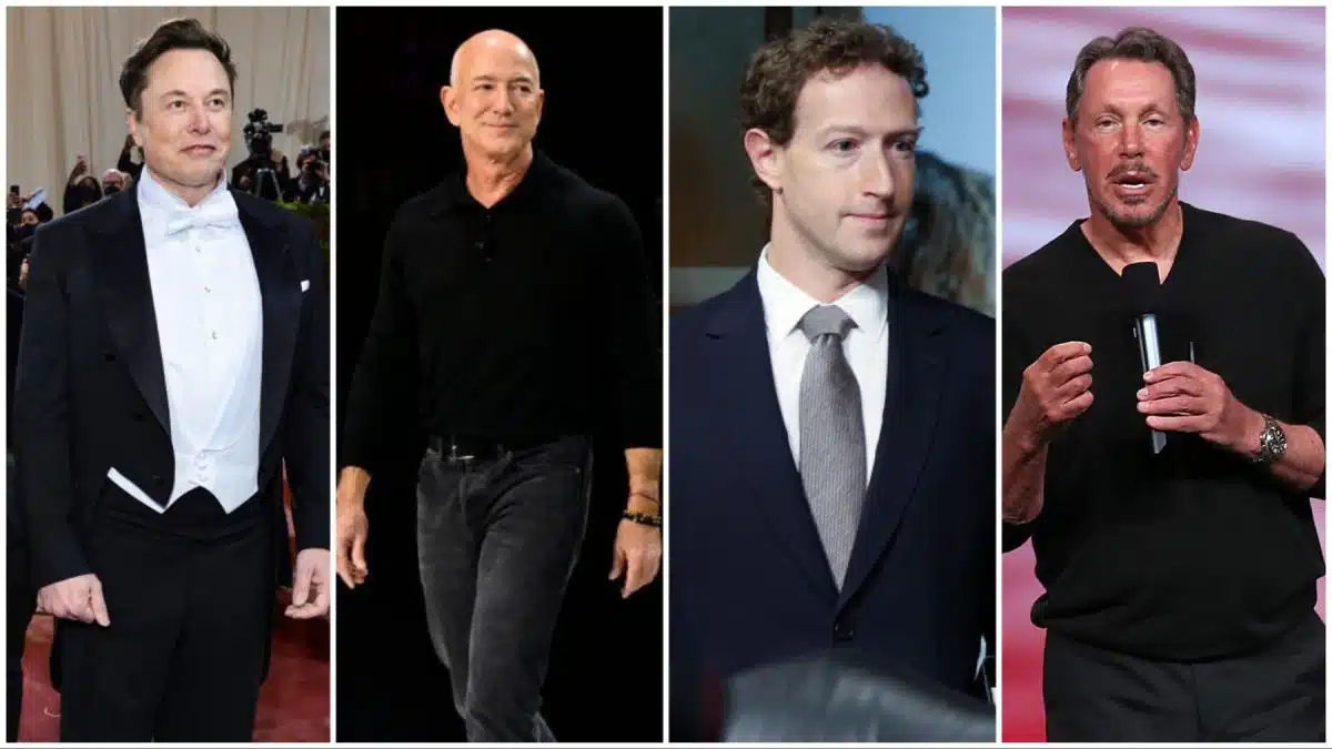 Cei 4 bogați americanii Musk, Bezos, Zuckerberg și Ellison, chiar dacă pierd 99% din avere rămân tot miliardari