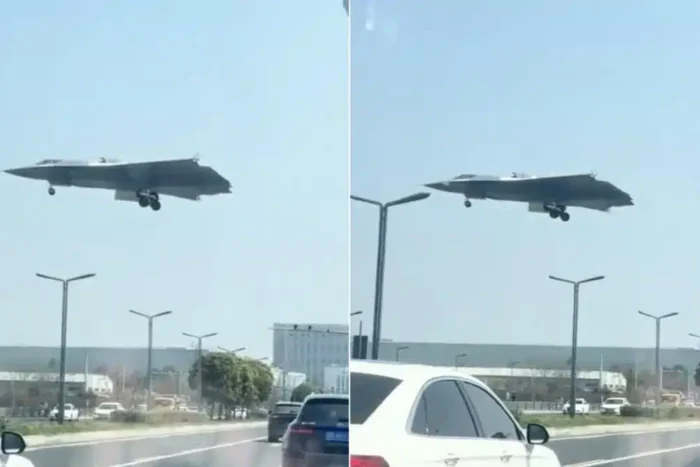 un videoclip cu avionul futurist de lupta chinez fara coada cu trei motoare pune pe jar comunitatea