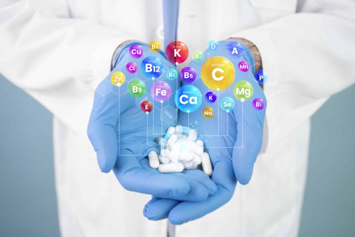 medical banner with doctor holding pills scaled