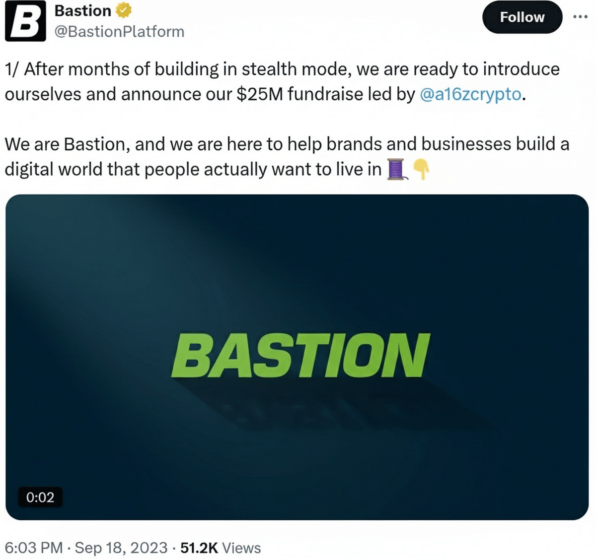 Coinbase, Sony și Samsung investesc 14,6 milioane de dolari în Bastion