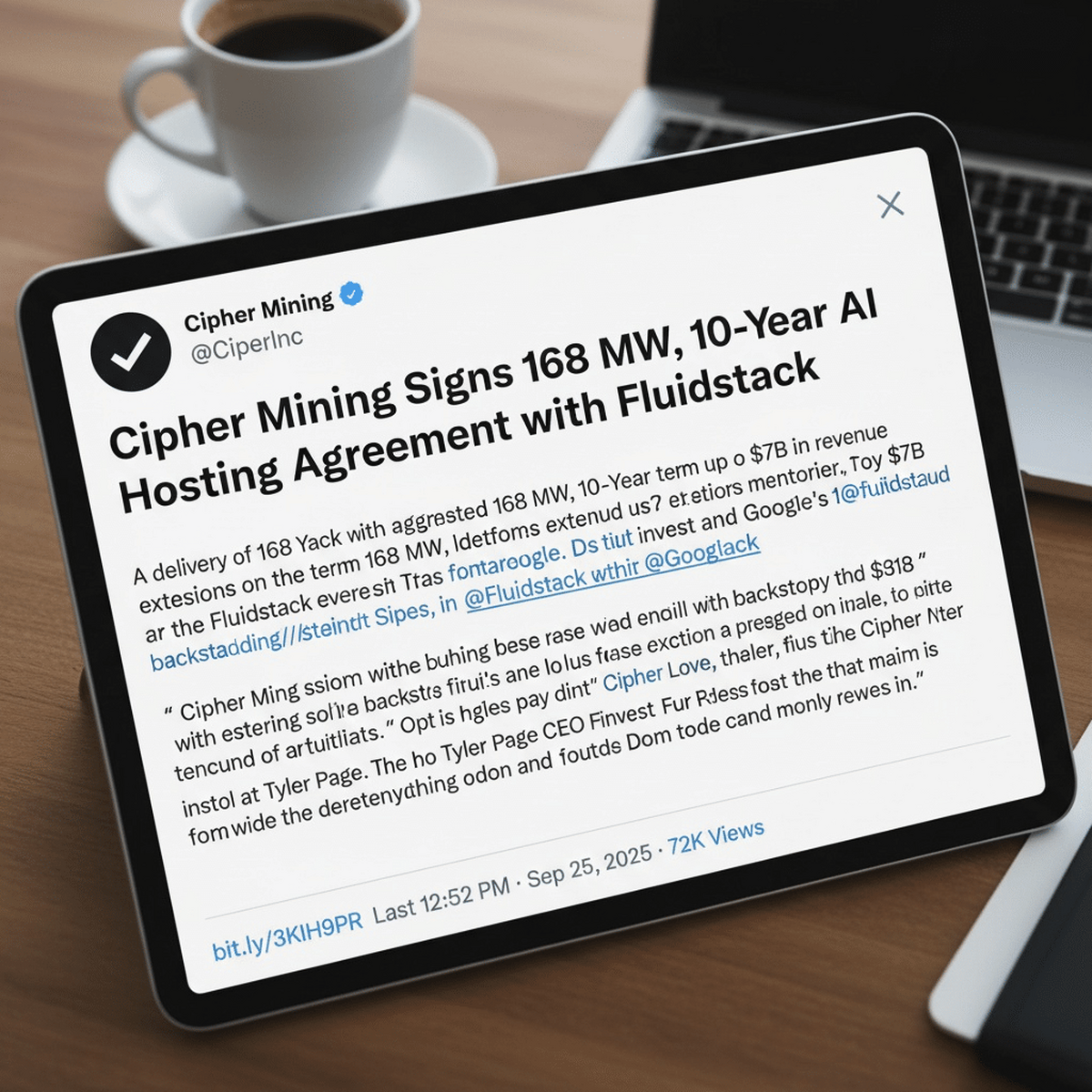 Google devine acționar la Cipher Mining printr-o investiție de 3 miliarde de dolari