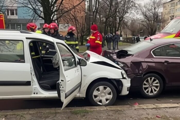 accident in lant la semafor in baia mare doua vehicule avariate 1771918163