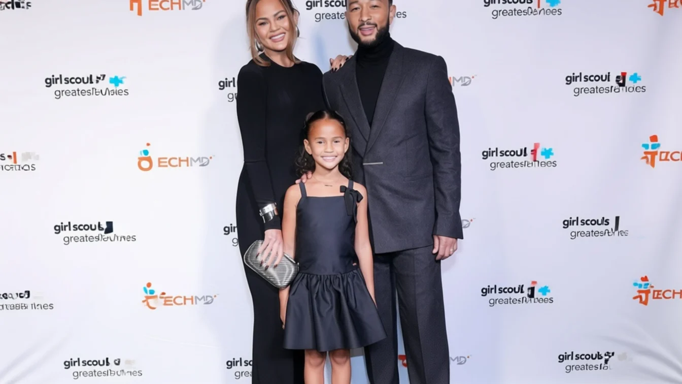 Luna, fiica de 9 ani a lui John Legend, ia interviuri cu furculița la The Voice