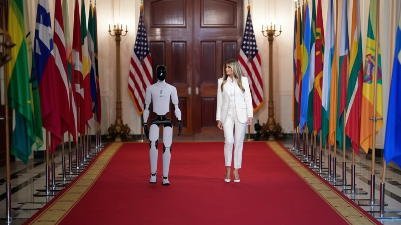 Melania Trump aduce un robot la Casa Albă pentru un summit cu 40 de țări