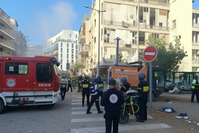 O clădire din Tel Aviv distrusă de un atac iranian, 4 persoane rănite atac Tel Aviv
