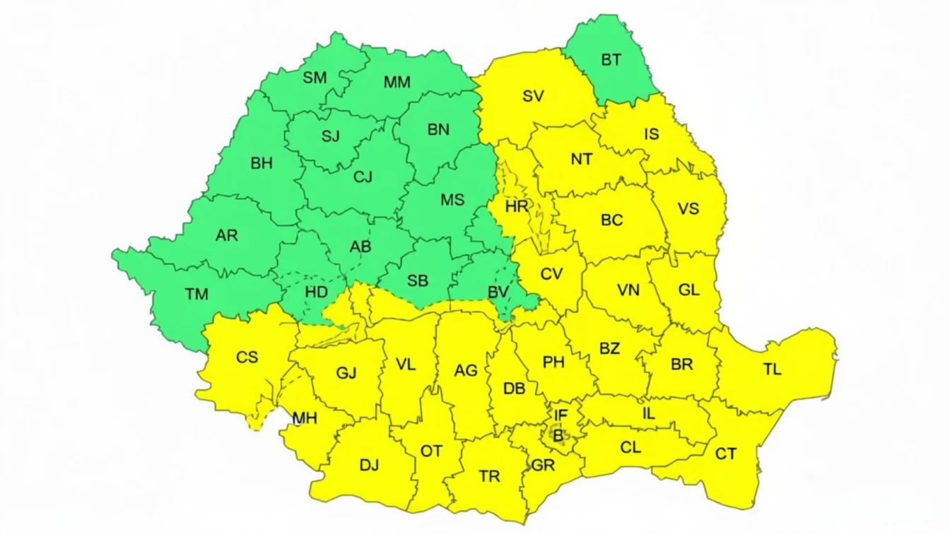 Cod galben în zeci de județe ninsorile aduc un strat de zăpadă de 50 cm la munte