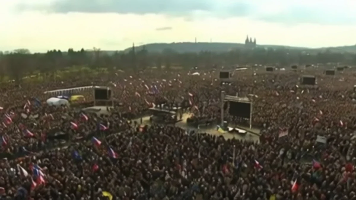 Praga sub asediu 250.000 de cehi protestează împotriva guvernului Babiš protest Cehia