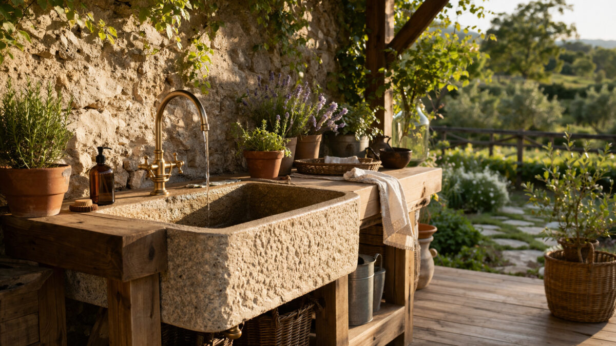 Chiuvete de exterior cu design rustic: idei și inspirație Chiuvete de exterior cu design rustic idei si inspiratie