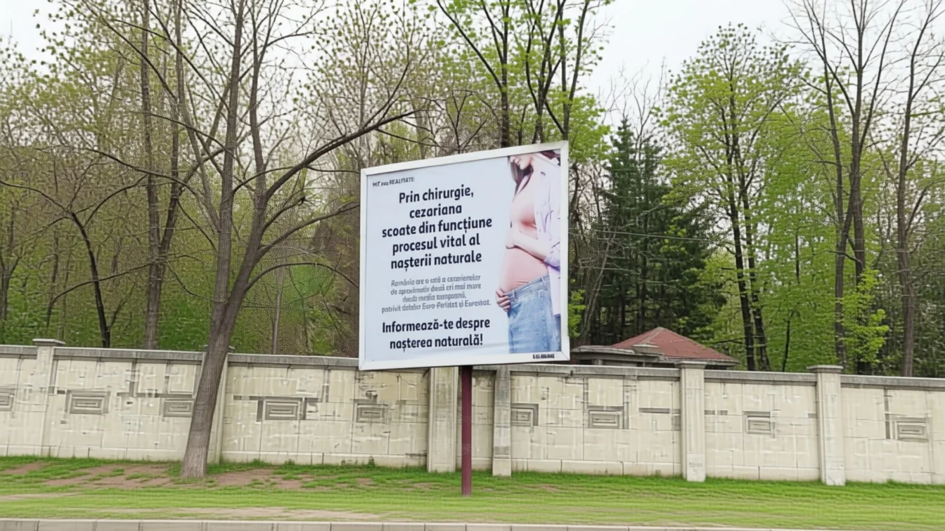 Senatoarea Cynthia Păun cere eliminarea panourilor despre naștere din București