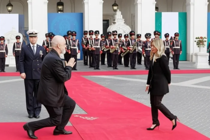 Premierul Albaniei a îngenuncheat din nou în fața Giorgiei Meloni la Roma Edi Rama
