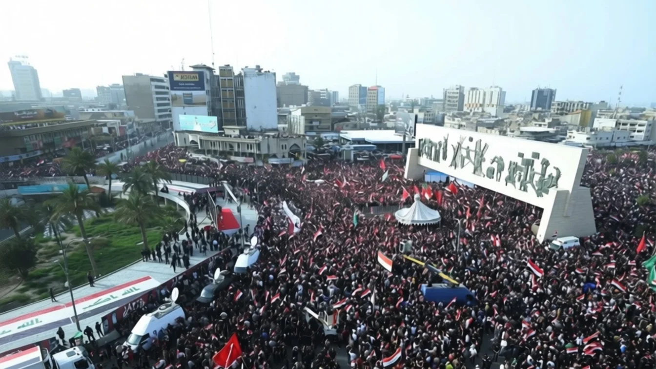 Zeci de mii de irakieni au protestat la Bagdad împotriva SUA și Israel