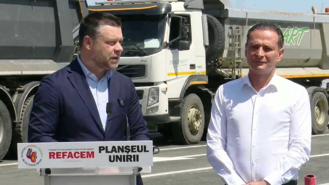 Ciucu si Baluta inspecteaza Planseul Unirii. Lucrarile la structura se incheie la finalul anului