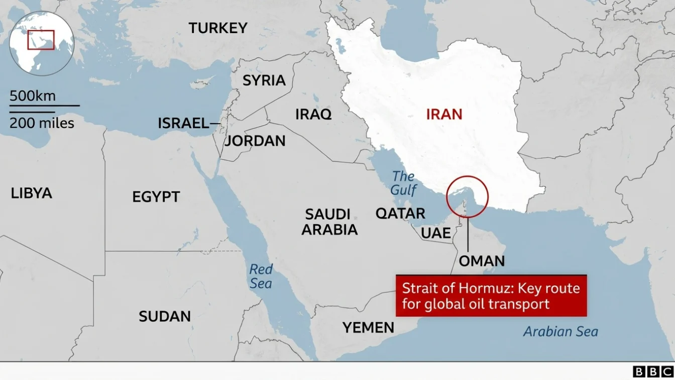Map of Strait of Hormuz
