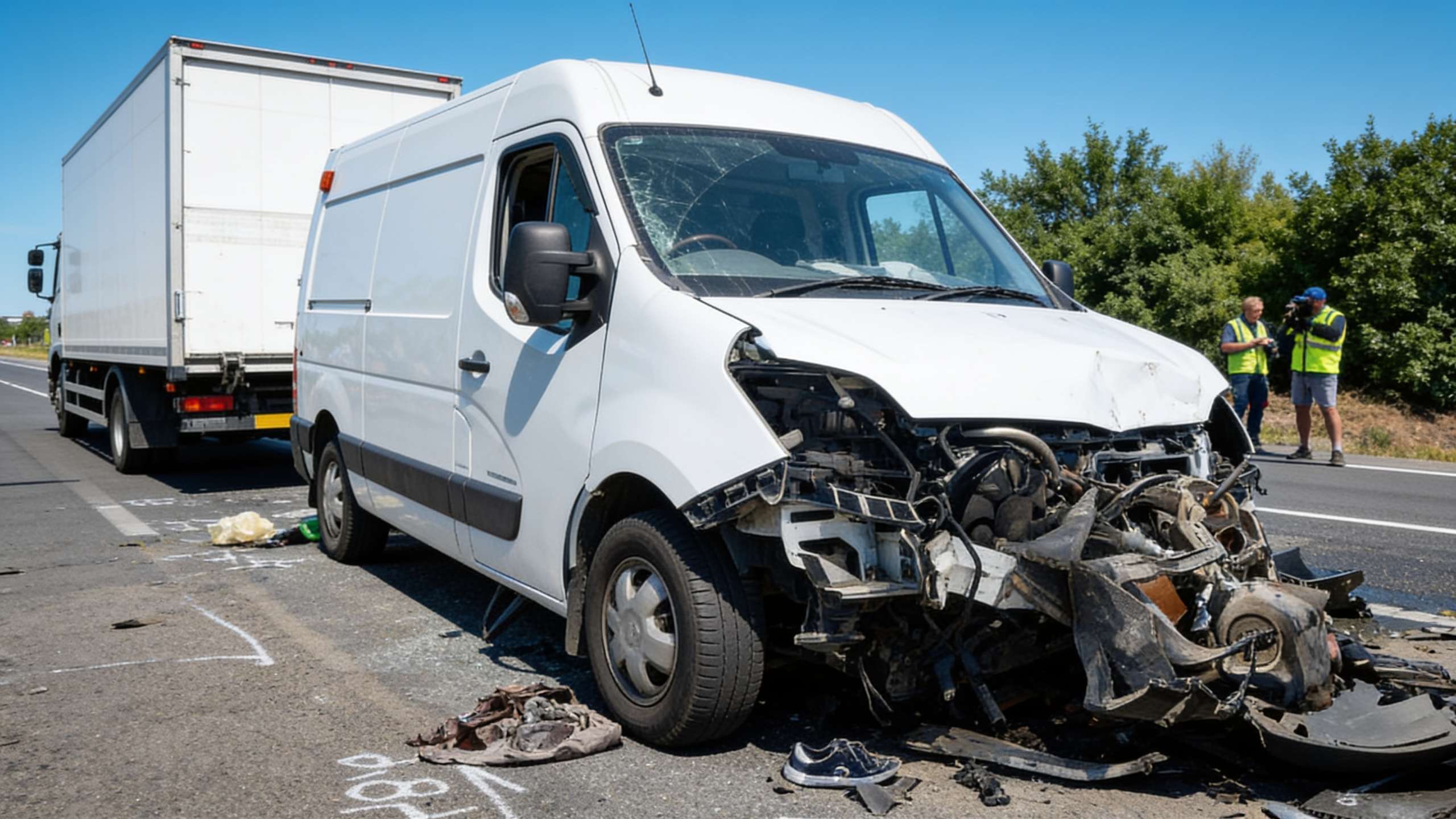 Opt oameni au murit pe autostrada M1 din Ungaria. Un microbuz din Republica Moldova a intrat într-un camion avariat