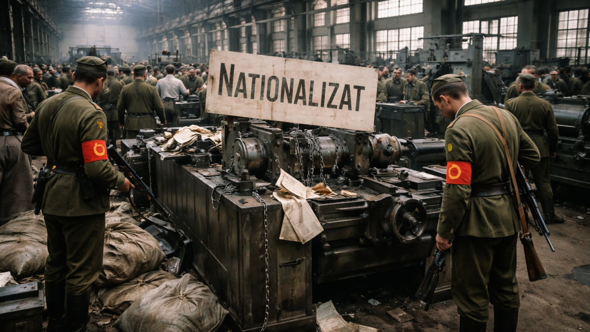 Naționalizarea din 1948 a confiscat 8.894 de întreprinderi și a blocat economia României