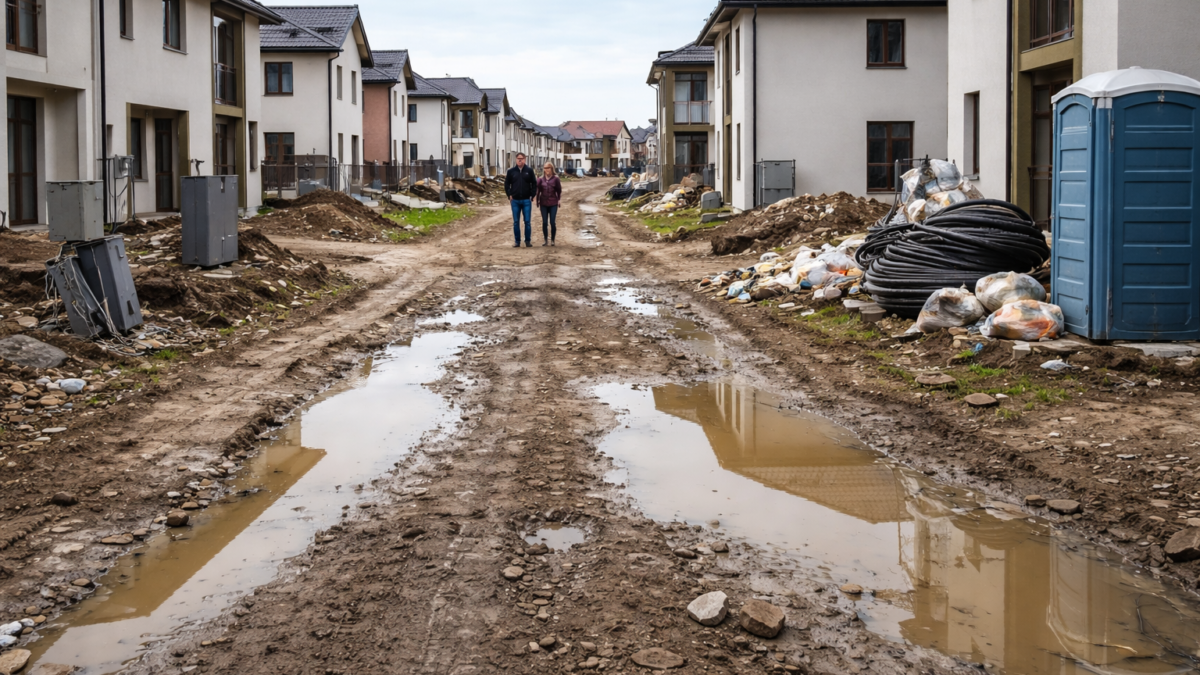 Au cumpărat locuințe noi, dar trăiesc fără drumuri și utilități. De ce persistă problema după legea din 2020 Au cumpărat locuințe noi, dar trăiesc fără drumuri și utilități. De ce persistă problema după legea din 2020