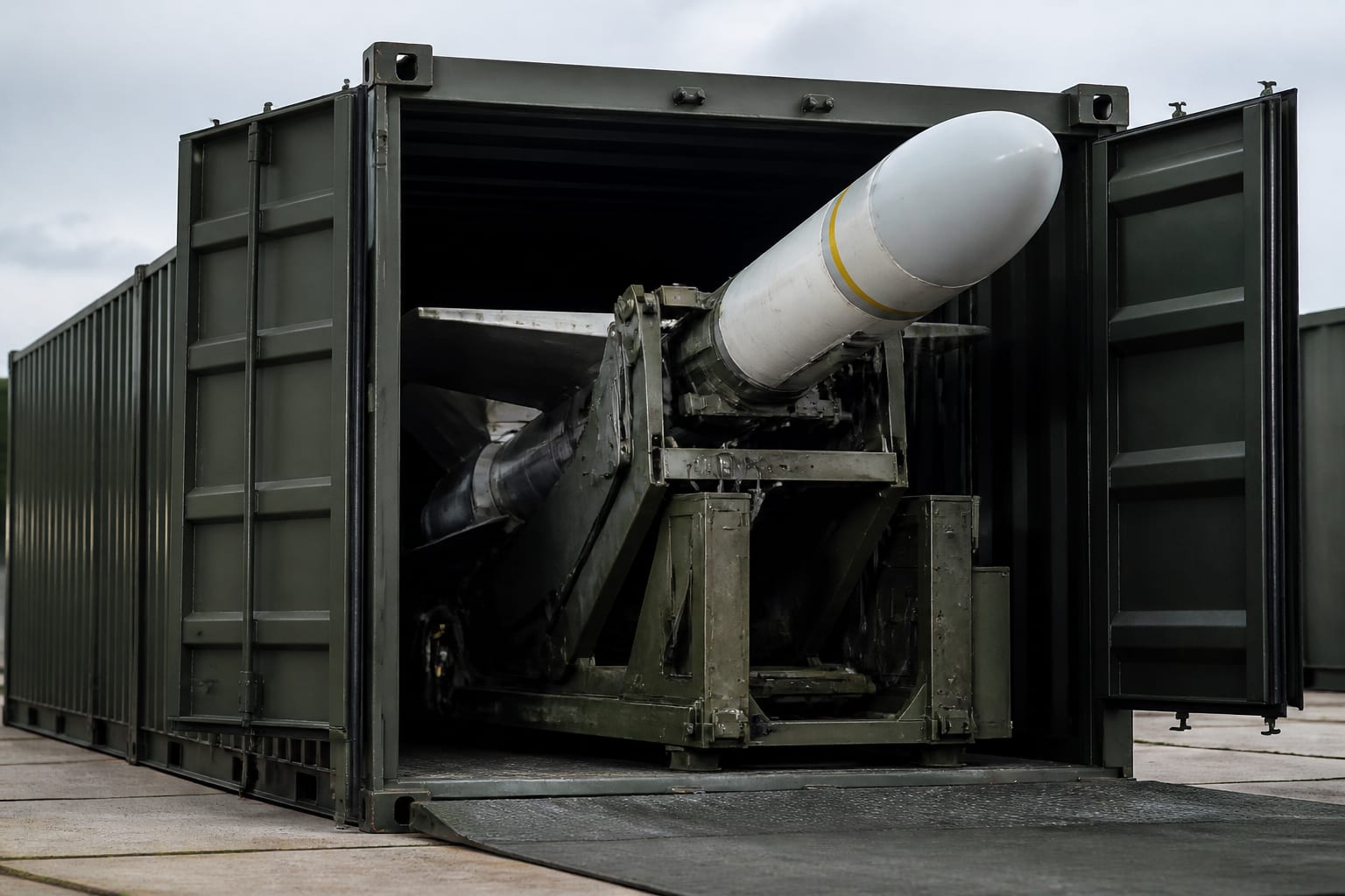 Zelenski arată la Odesa lansatoare Harpoon și NSM ascunse în containere