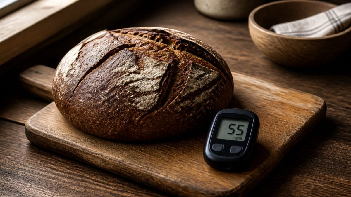 pâine indice glicemic, Pâinea din făină neagră, fermentată lent, atinge un indice glicemic de 55