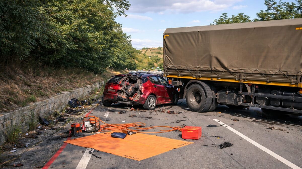 accident Mureș, Trei persoane, inclusiv un minor, au murit într-un accident cu un camion militar în Mureș