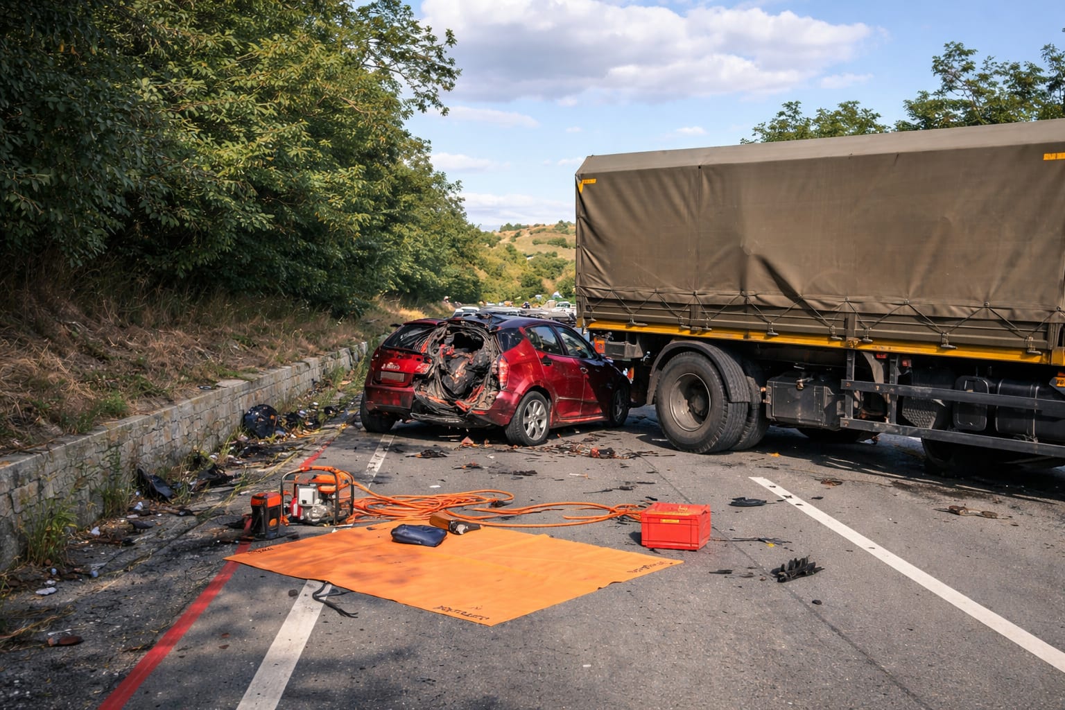 Trei persoane, inclusiv un minor, au murit într-un accident cu un camion militar în Mureș