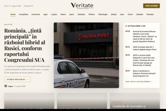 Veritate.ro propune știri scrise integral de AI, cu reguli stricte de separare a faptelor de opinii