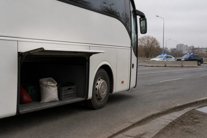 Filtru al poliției și autocar controlat