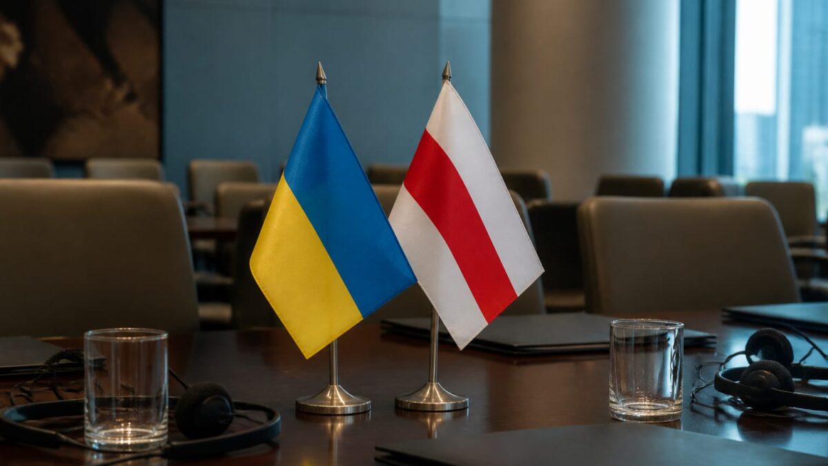 Steagurile Ukraine și opoziției Belarusian