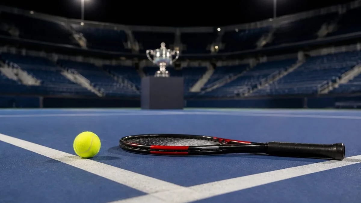 Trofeu și rachetă la US Open