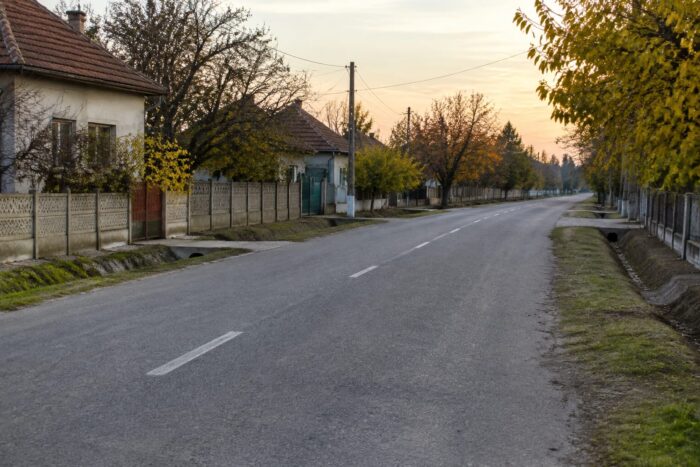 Stradă în localitatea Poroschia Teleorman