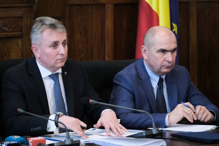 Lucian Bode și Ilie Bolojan, la o conferință de presă