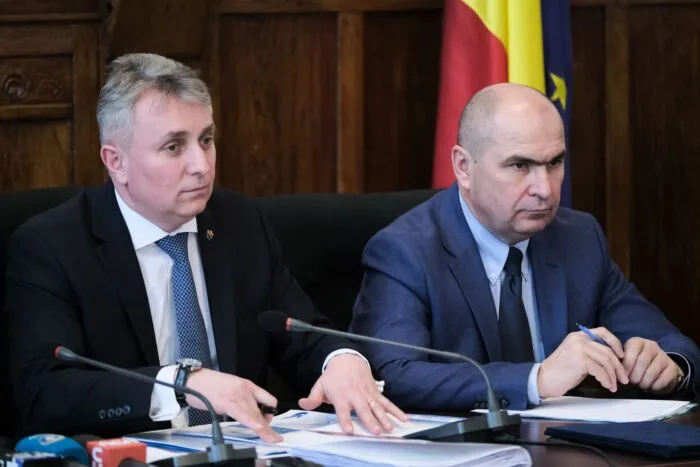 Lucian Bode și Ilie Bolojan, la o conferință de presă
