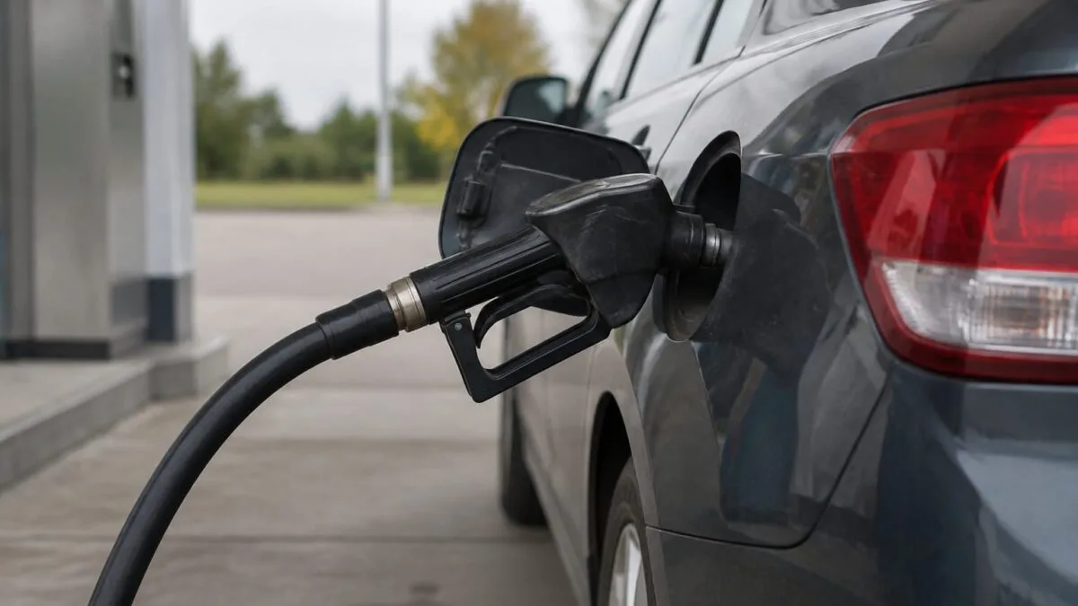 Alimentarea cu carburant la o pompă într-o stație de servire