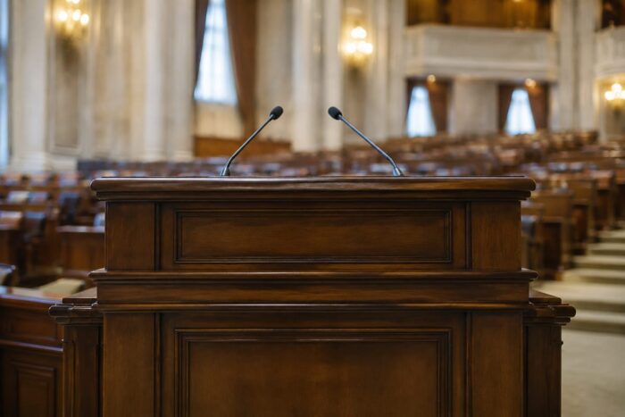 Tribuna pentru discursuri în Parliament
