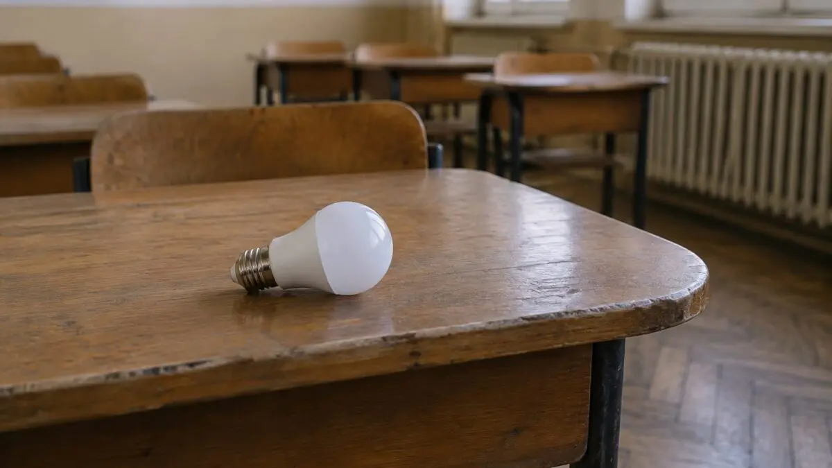 Bec LED pe o bancă