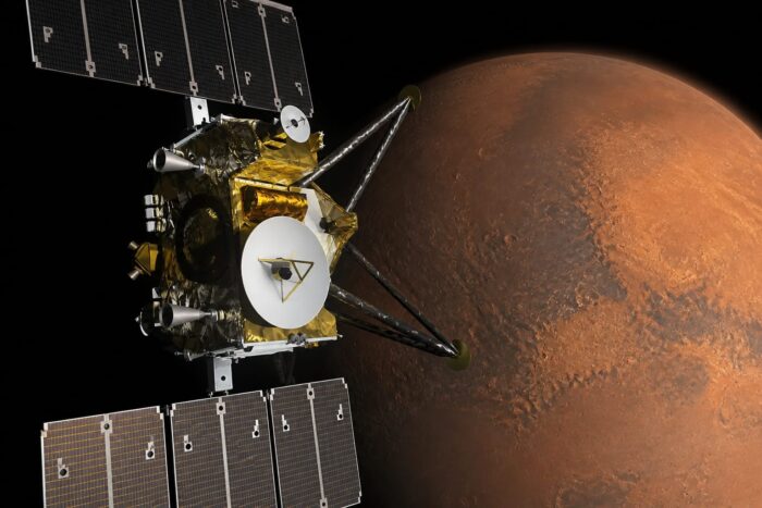 Spacecraft în apropiere de Mars